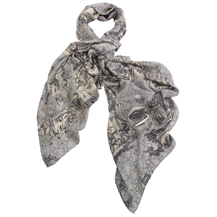 Ancient Columns Charcoal Scarf