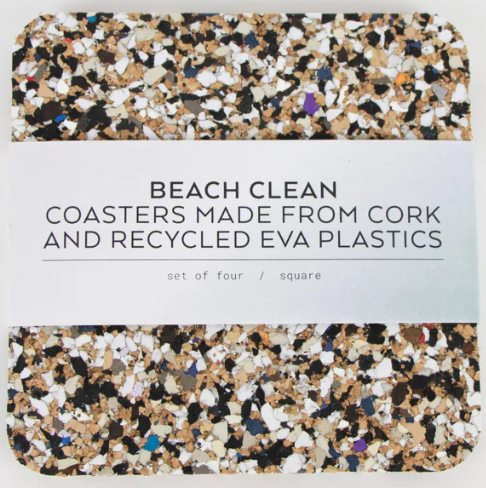 Beach Clean Square Coaster - Set of 4