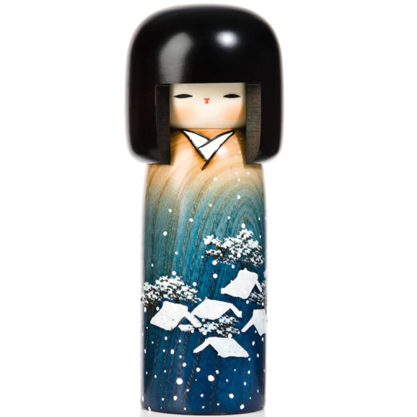 Japanese Wooden Kokeshi Doll Snow Girl