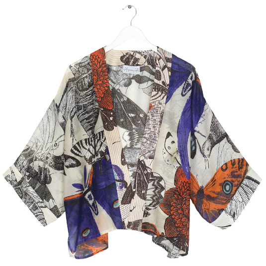 Butterflies Cobalt Kimono