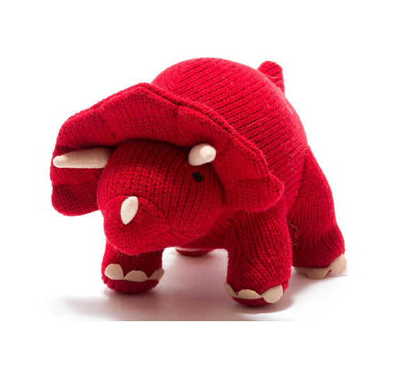 Red Knitted Triceratops - Various Sizes
