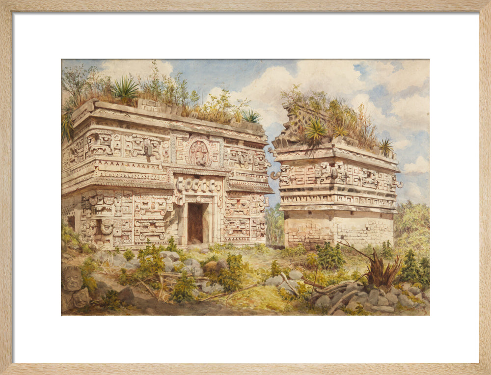Adela Breton: Watercolour of Chichen Itza ruins