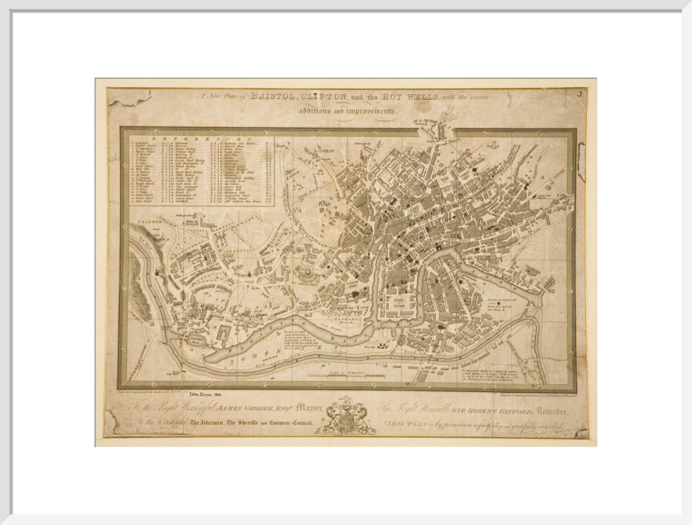 Bristol Map, 1822: A New Plan of Bristol, Clifton, and The Hotwells