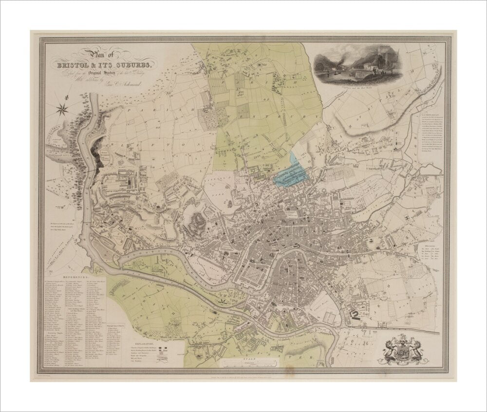 Ashmead's Bristol Map, 1833: Plan of Bristol and its Suburbs