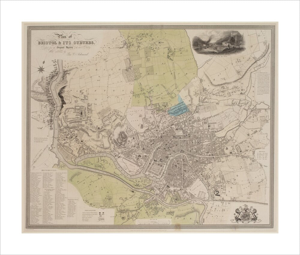Ashmead's Bristol Map, 1833: Plan of Bristol and its Suburbs