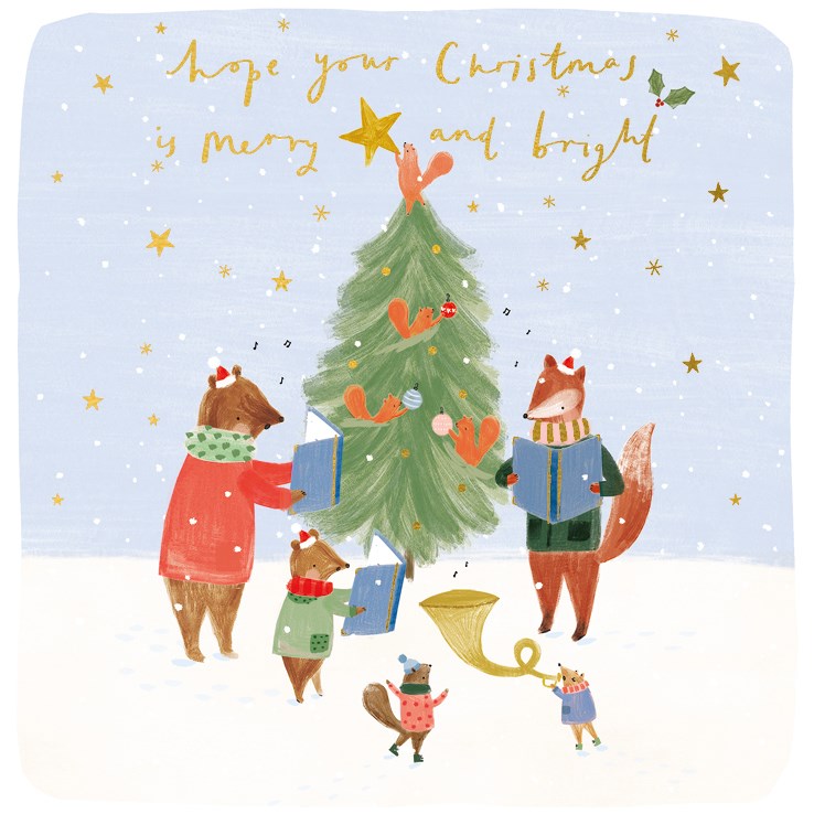 Animals Gathering Christmas Cards - Set of 6