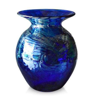 Bristol Blue Glass Aurora Round Vase - Various Sizes