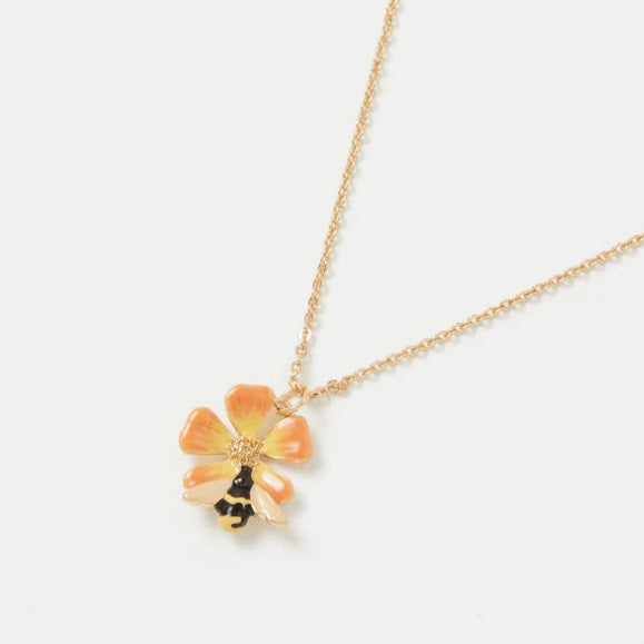 Enamel Bee & Bloom Necklace