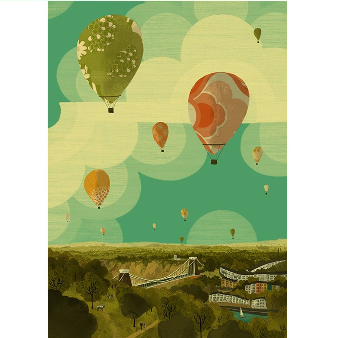 Bristol Balloon Fiesta Print by Emy Lou Holmes