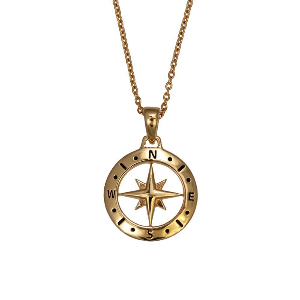 Love Compass Gold Necklace