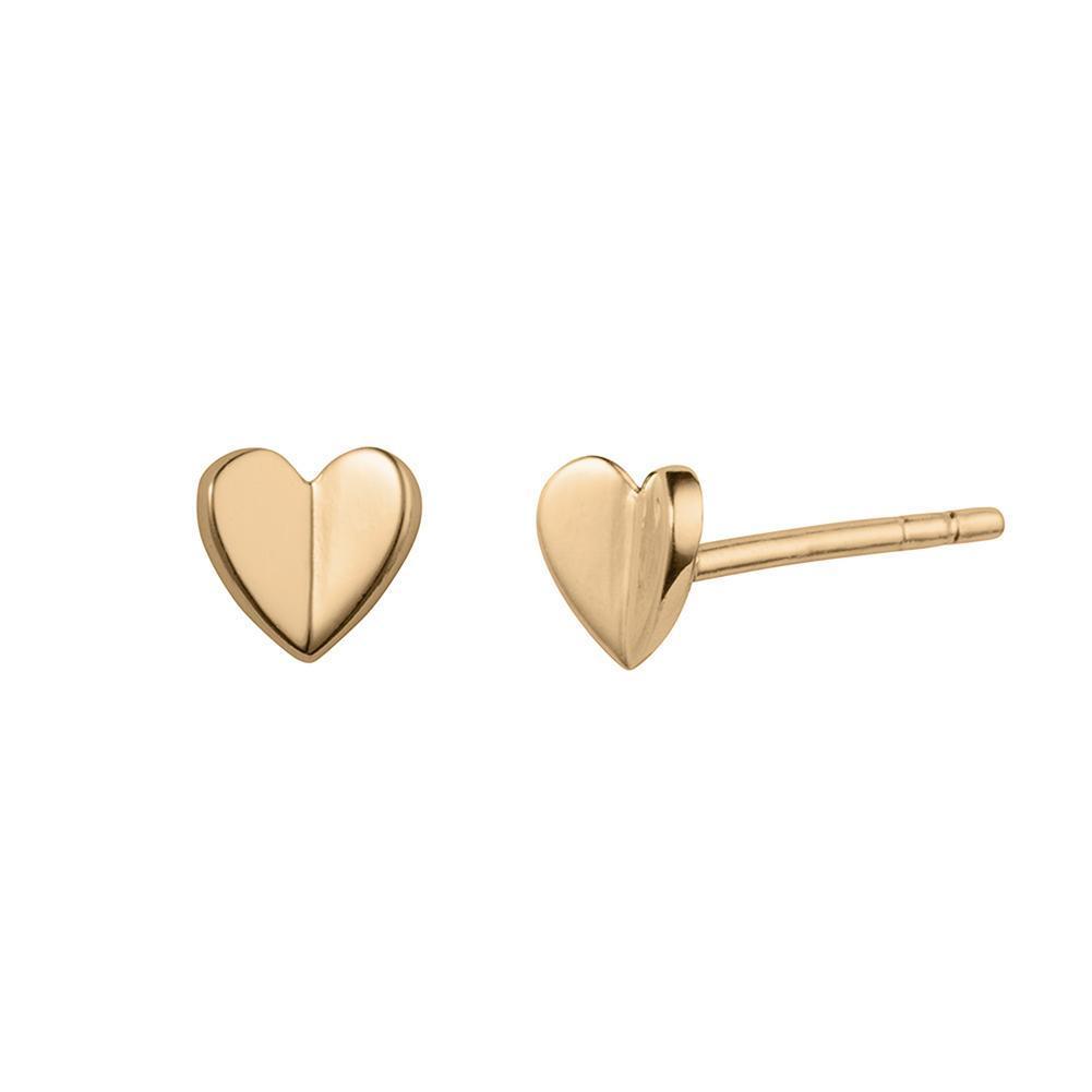 Heart Gold Stud Earrings