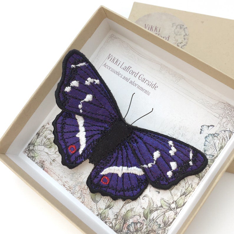 Purple Emperor Butterfly Brooch