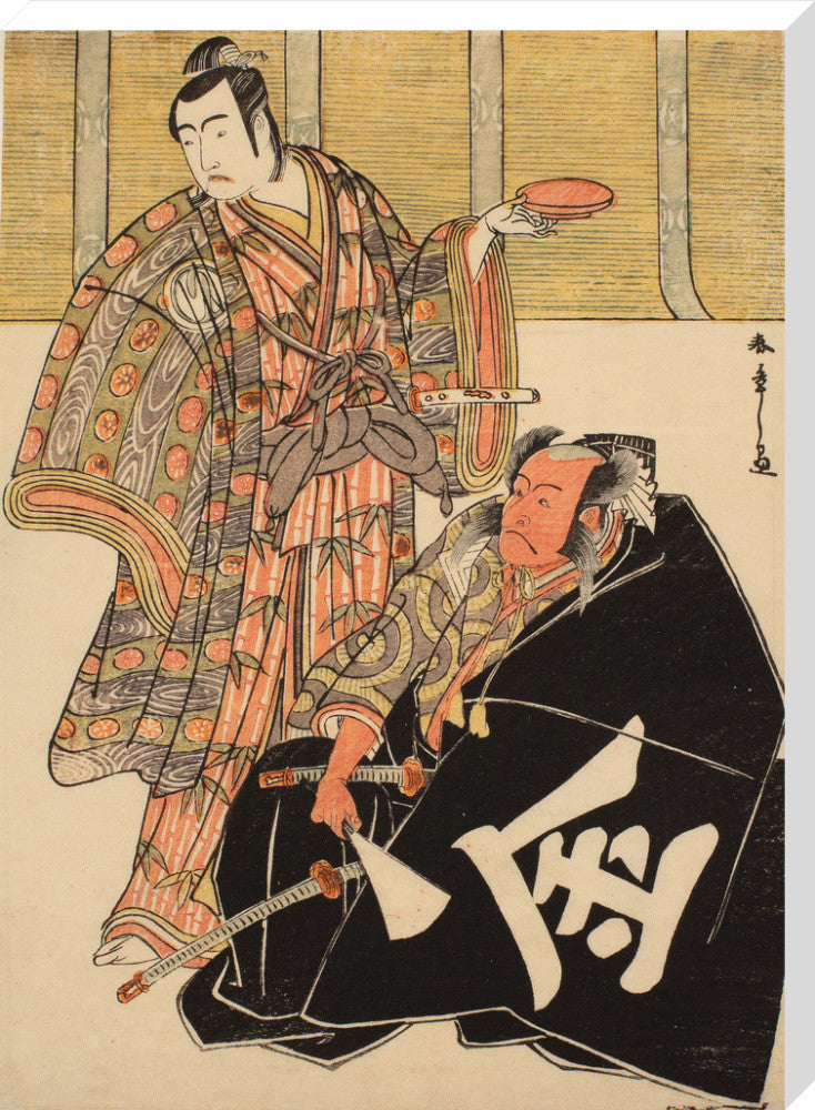 Actor Ichikawa Danjuro V (R) as Sakata Kintoki and Sawamura Sōjurō III as Minamoto no Raikō (L)