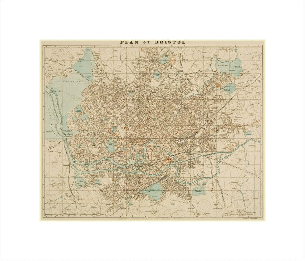 Bristol Map, 1900: Plan of Bristol, G.W. Bacon and Co. Ltd.