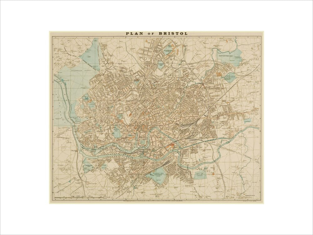 Bristol Map, 1900: Plan of Bristol, G.W. Bacon and Co. Ltd.