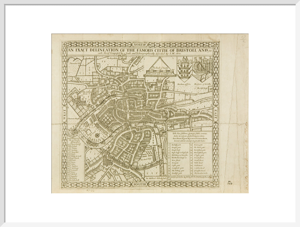 Millerd's Bristol Map, 1671: An Exact Delineation of the Famous Citty of Bristoll and Suburbs