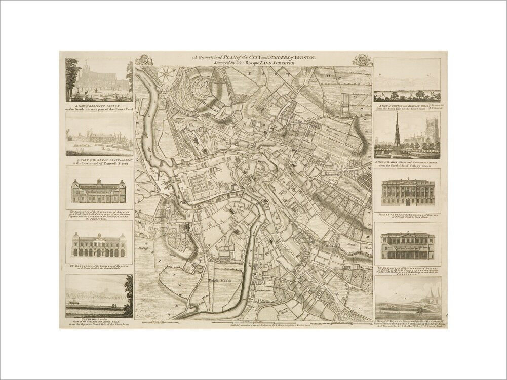 Rocque's Bristol Map, 1742: A Geometrical Plan of the City and Suburbs of Bristol