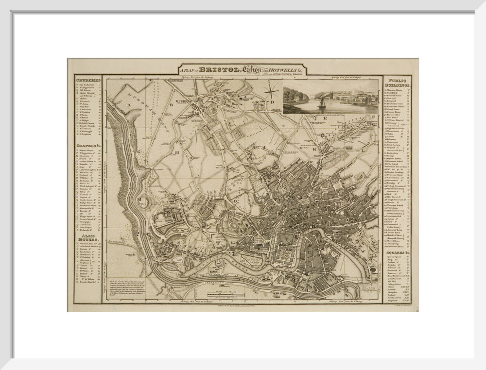 Donne's Bristol Map, 1826: A Plan of Bristol, Clifton, the Hotwells etc