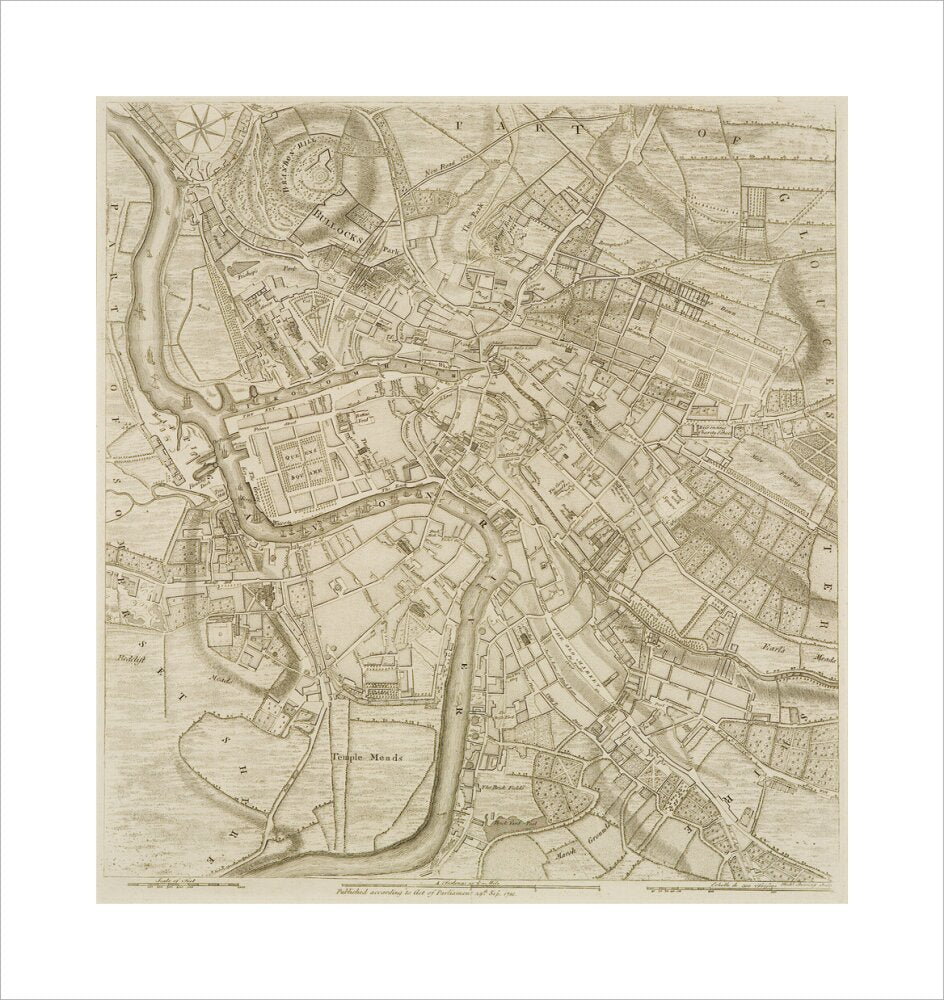 Benning's Bristol Map, 1780: Plan of the City and Suburbs of Bristol