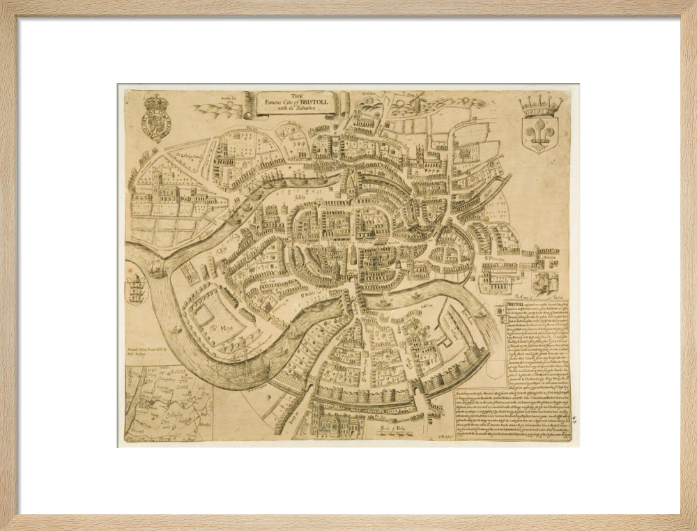Millerd's Map, 1671: The Famous Cittie of Bristoll with its suburbes