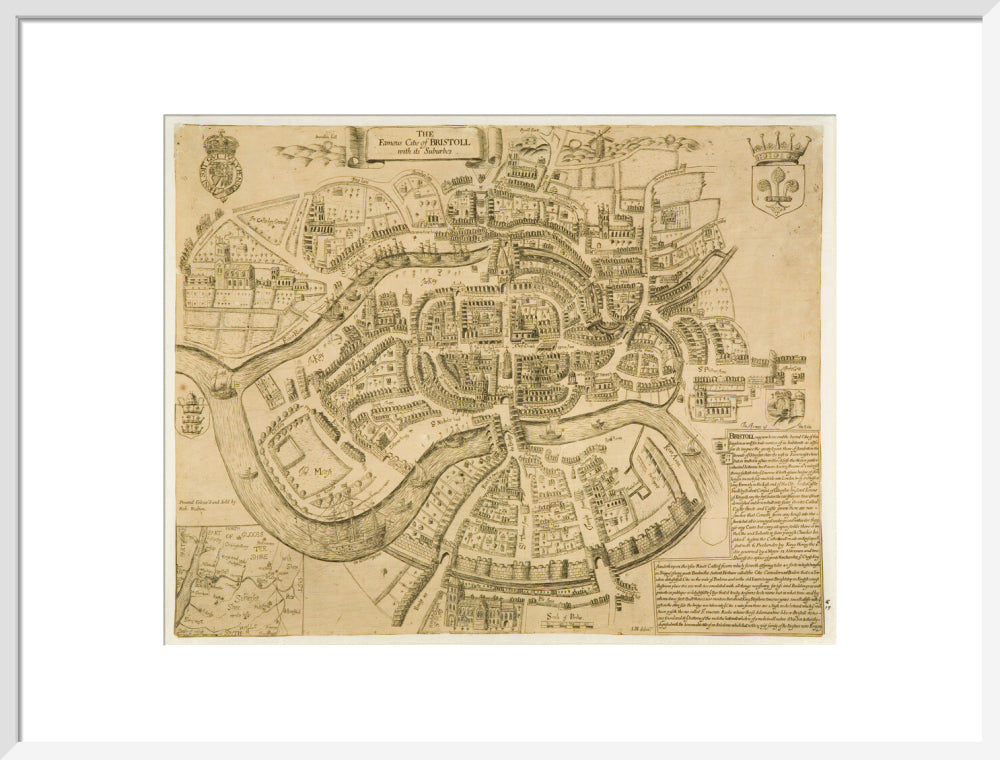 Millerd's Map, 1671: The Famous Cittie of Bristoll with its suburbes