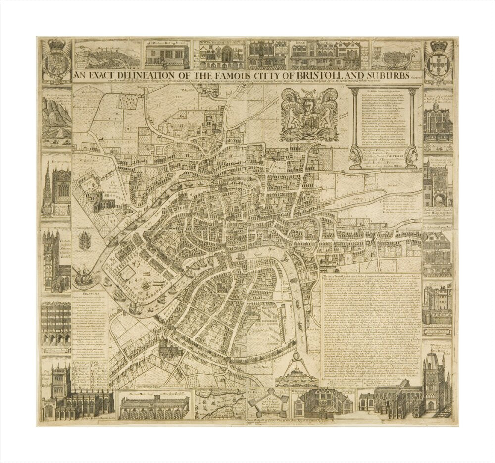 Millerd's Bristol Map, 1673: An Exact Delineation of the Famous Citty of Bristoll and Suburbs