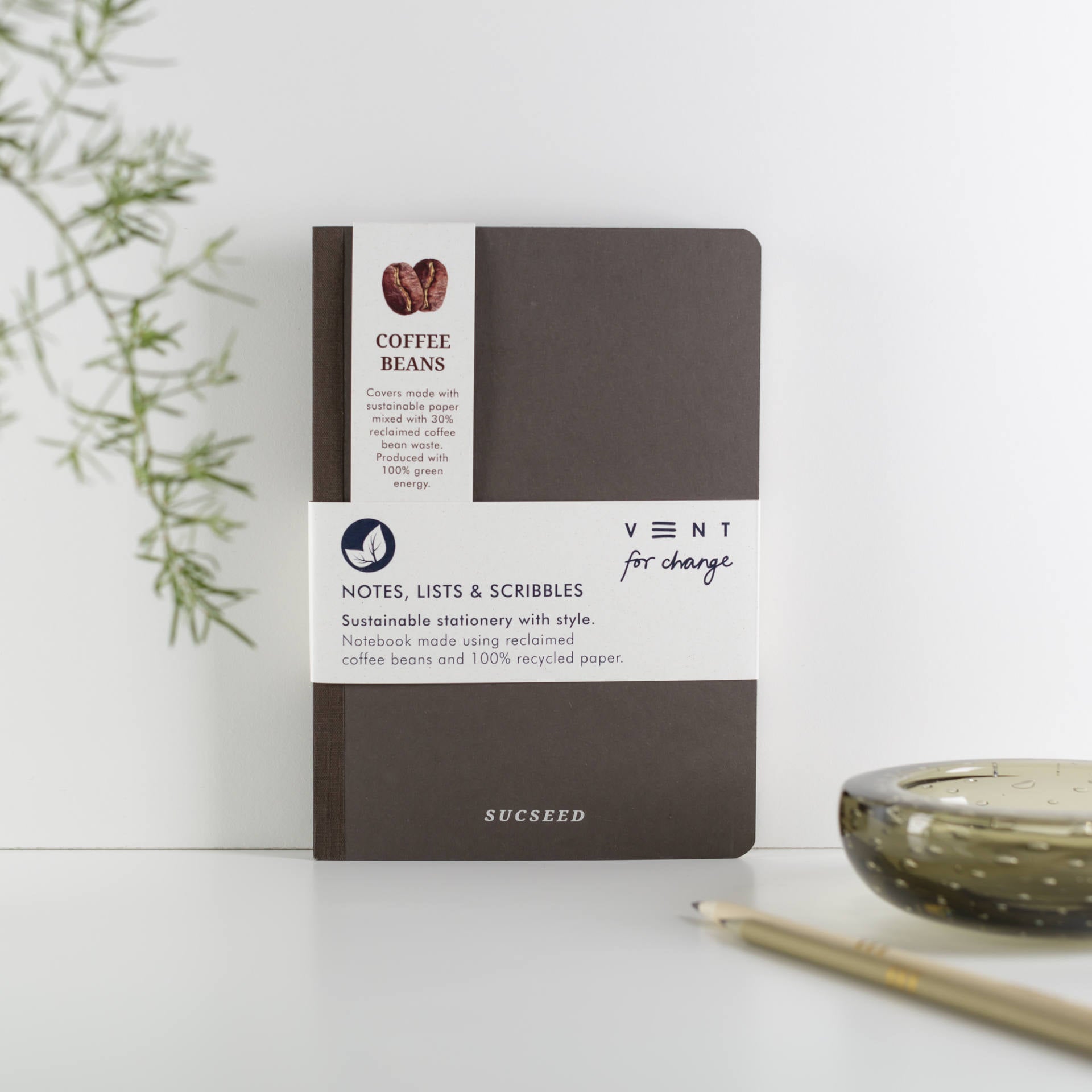 Recycled Sucseed A5 Notebook - Coffee Beans