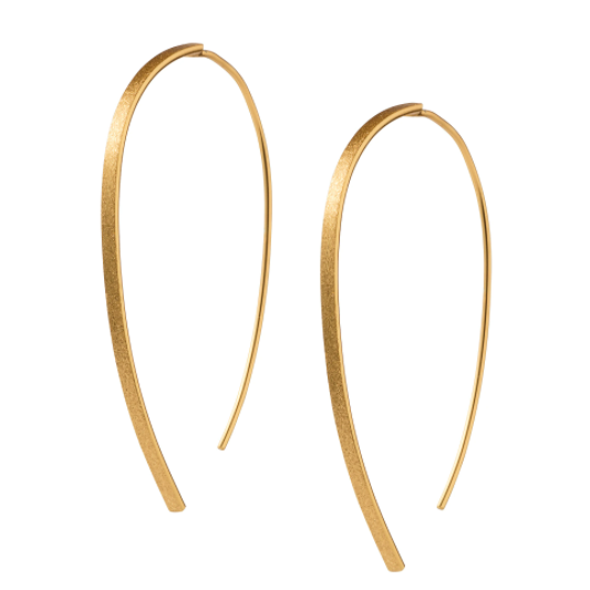 Gold Threader Wishbone Earrings