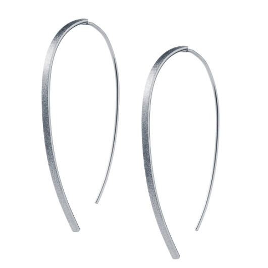 Silver Threader Wishbone Earrings